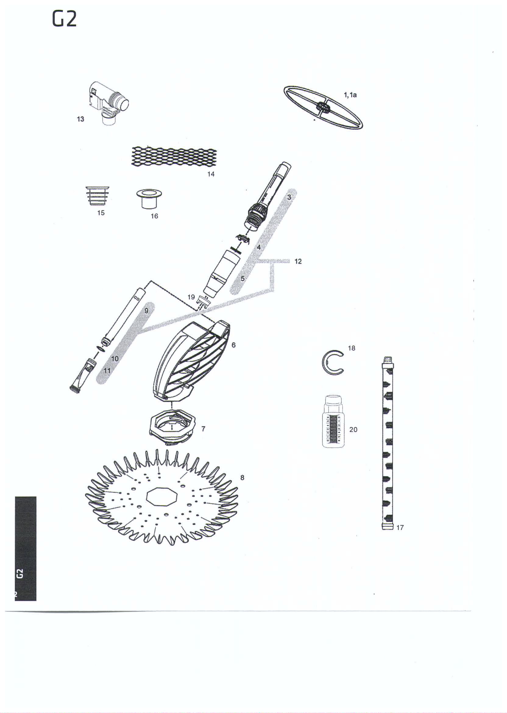 Kit Piede Di Ricambio W70327 Per Pulitore Piscina Baracuda G2, G3, Zodiac: Gomma Anti-usura