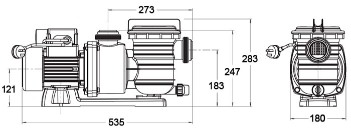 Onga Leisuretime LTP Pool Pump Dimensions